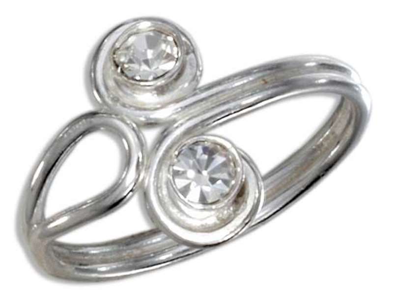 Crystal Bypass Wrap Toe Ring Crystal Bypass Wrap Toe Ring