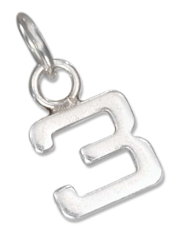 Lined Number Three 3 Charm Lined Number Three 3 Charm
