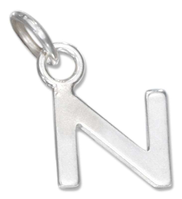 Lined Letter N Charm Lined Letter N Charm