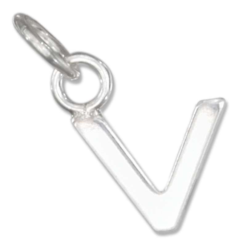 Lined Letter V Charm Lined Letter V Charm