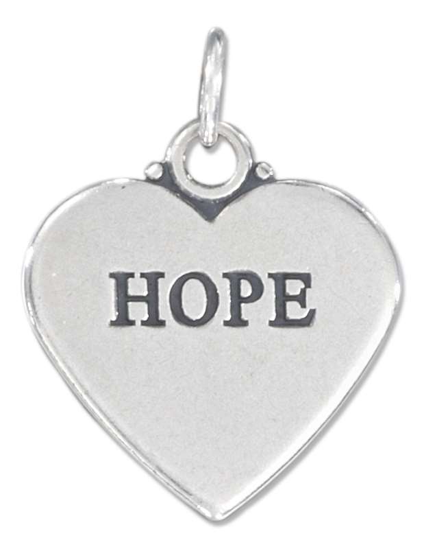 Flat "HOPE" Heart Charm Flat "HOPE" Heart Charm