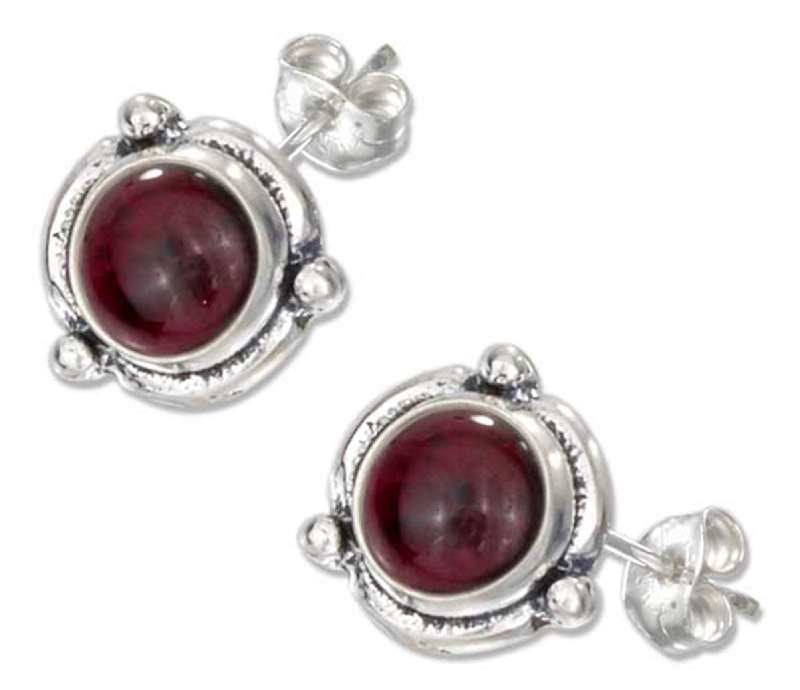 Flower Concho Garnet Post Earrings Flower Concho Garnet Post Earrings