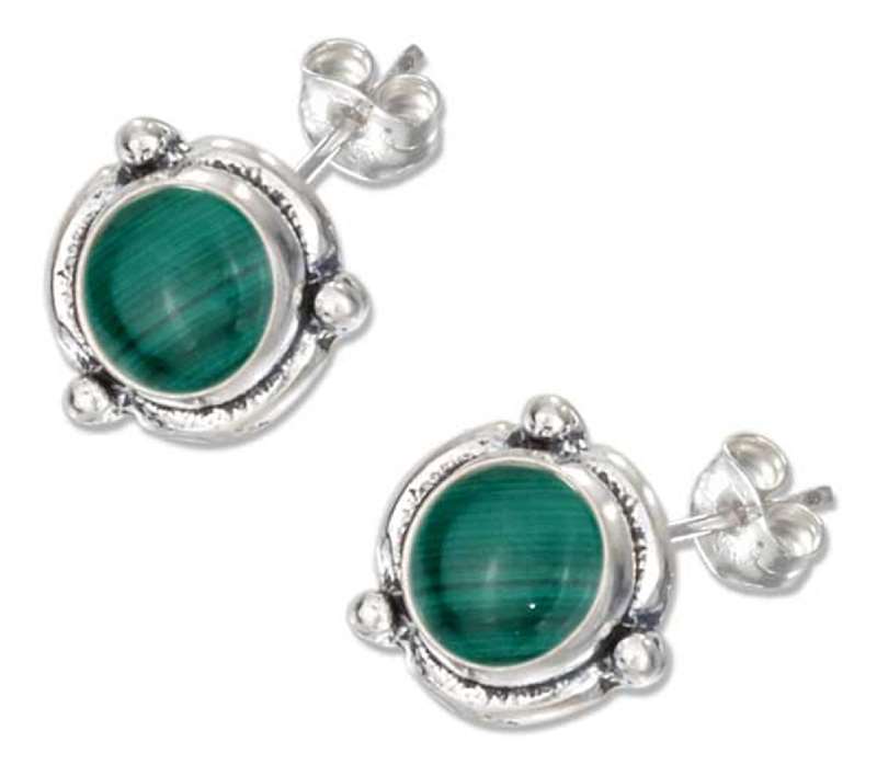 Flower Concho Malachite Post Earrings Flower Concho Malachite Post Earrings