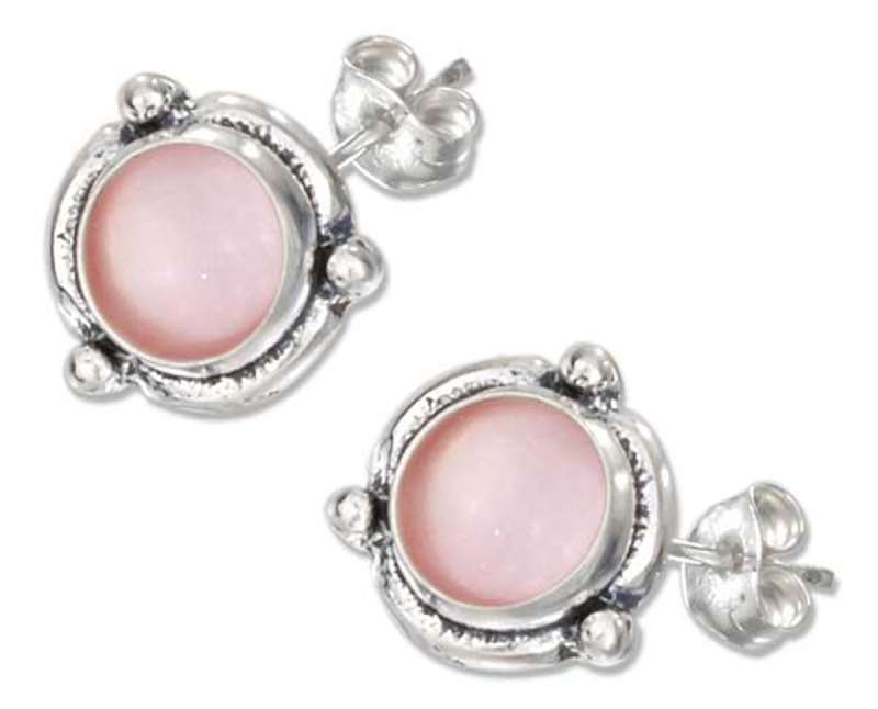 Flower Concho Pink Mother of Pearl Post Earrings Flower Concho Pink Mother of Pearl Post Earrings