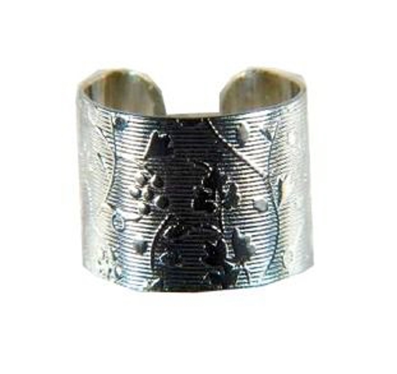 Nonpiercing Wide Flat Flowering Vine Band Ear Cuff Nonpiercing Wide Flat Flowering Vine Band Ear Cuff