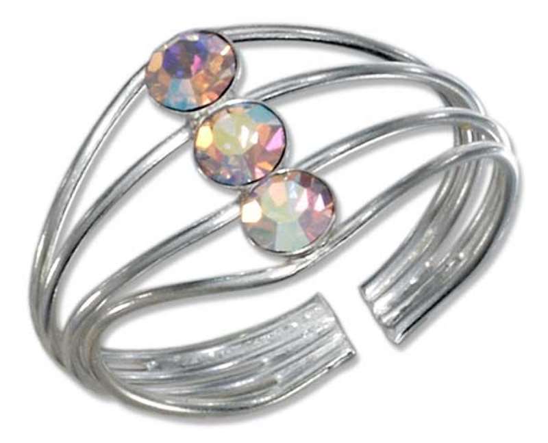 Aurora Borealis Crystal Wire Coil Toe Ring Aurora Borealis Crystal Wire Coil Toe Ring
