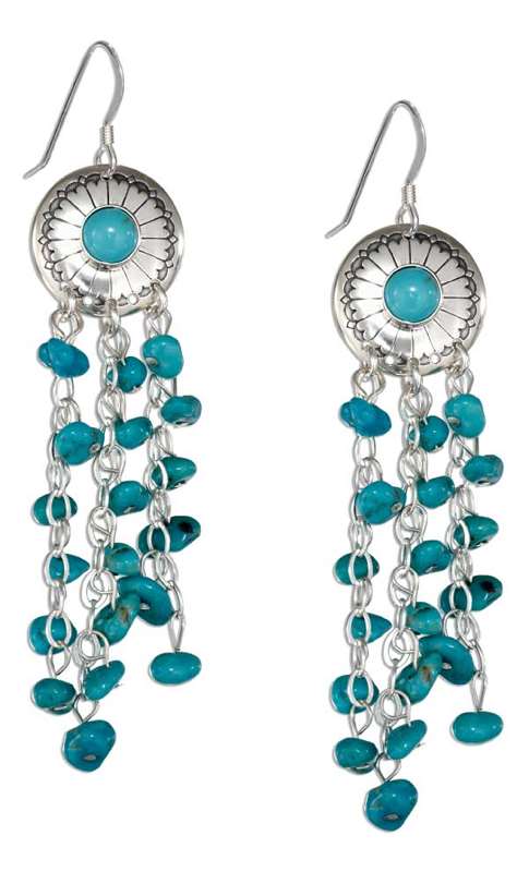 Turqoise Concho Dangle Earrings Turqoise Concho Dangle Earrings