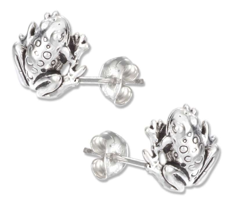 Silver Frog Post Earrings Silver Frog Post Earrings