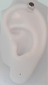 Left Or Right Red Garnet Cabochon Mini Upper Ear Cuff Left Or Right Red Garnet Cabochon Mini Upper Ear Cuff