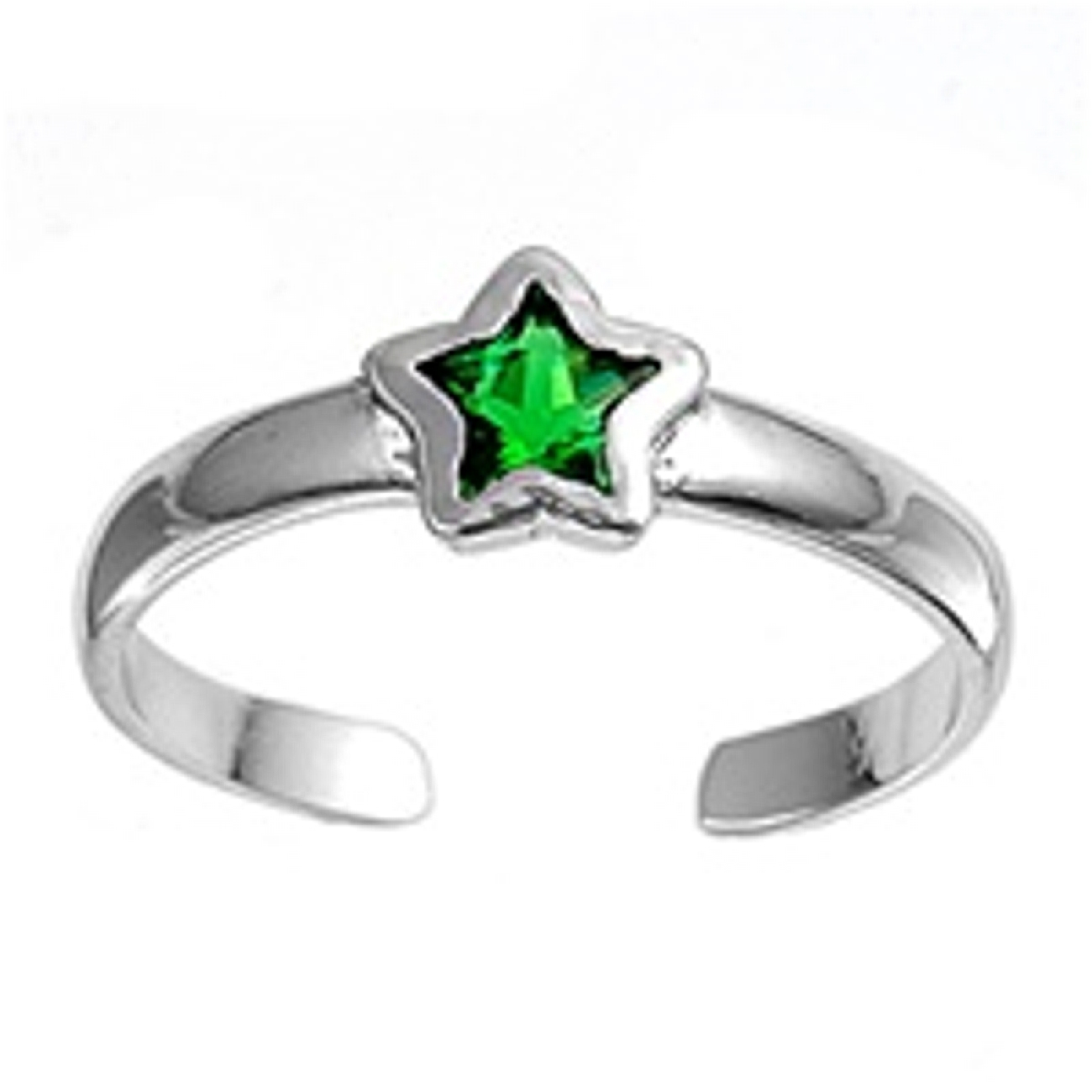 Celestial Green Cubic Zirconia Star Adjustable Toe Ring Celestial Green Cubic Zirconia Star Adjustable Toe Ring