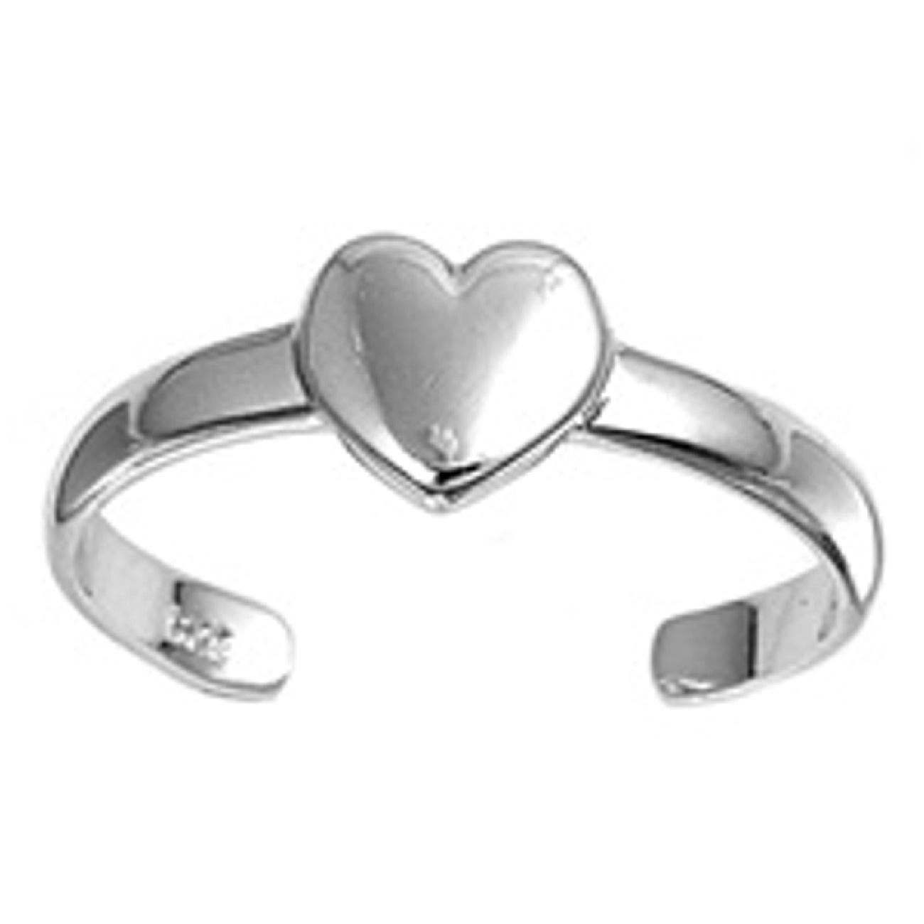 Solid Heart Adjustable Toe Ring Solid Heart Adjustable Toe Ring