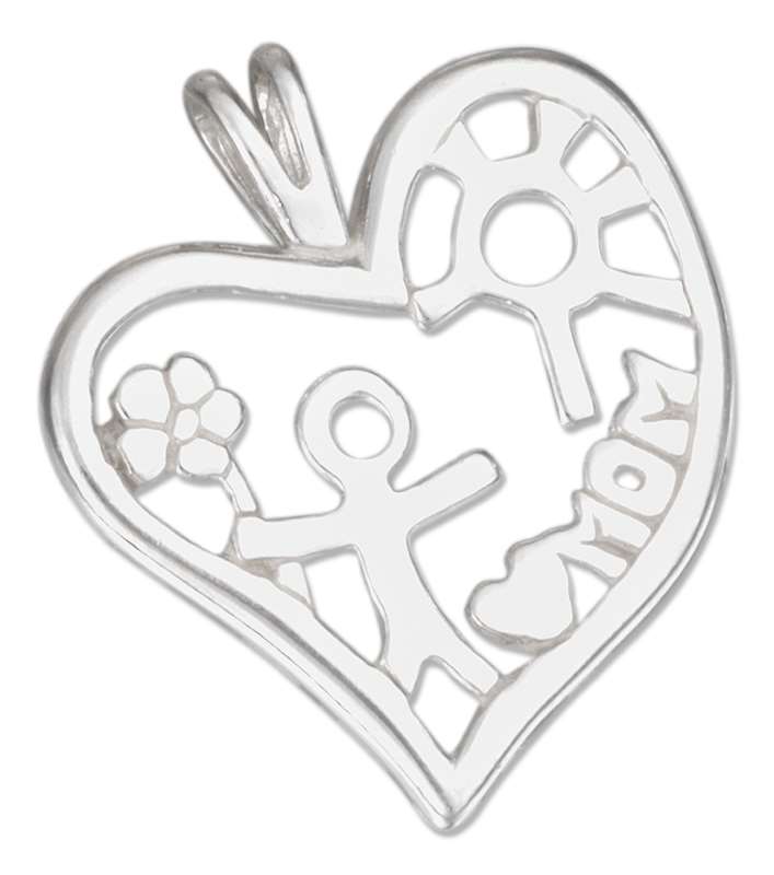 Children's I Love Mom Heart Pendant Children's I Love Mom Heart Pendant