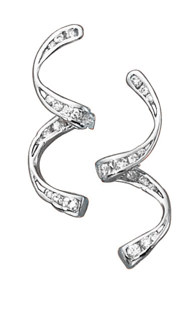 Swag Cubic Zirconia Dangle Post Earrings Swag Cubic Zirconia Dangle Post Earrings