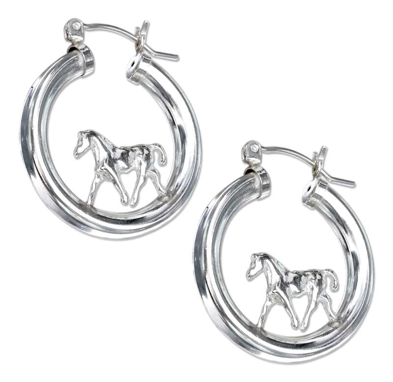 Horse Hoop Earrings Horse Hoop Earrings
