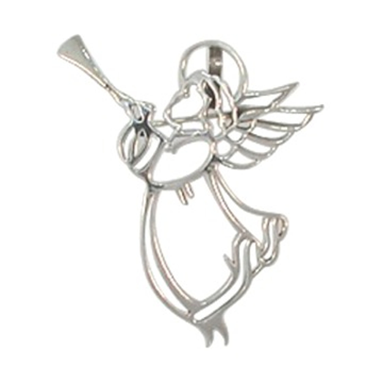 Large Trumpeting Angel Brooch Pin Or Pendant Large Trumpeting Angel Brooch Pin Or Pendant