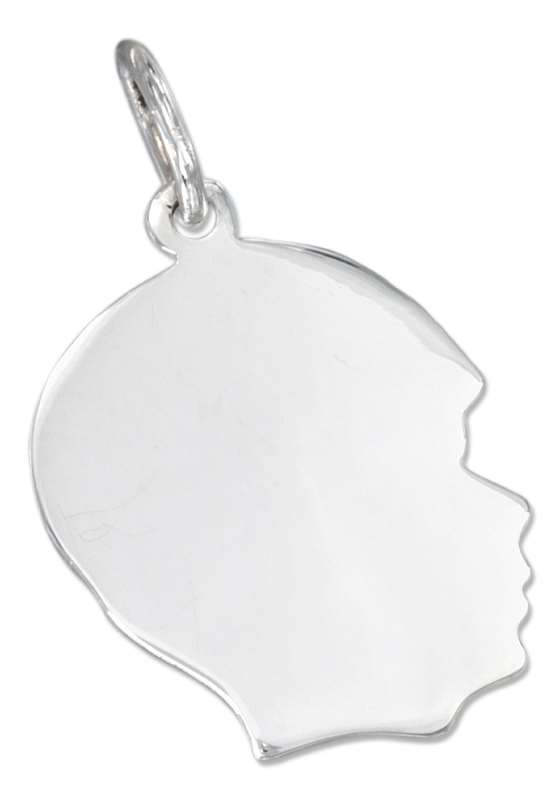 Large Engraveable Boy Profile Charm Large Engraveable Boy Profile Charm