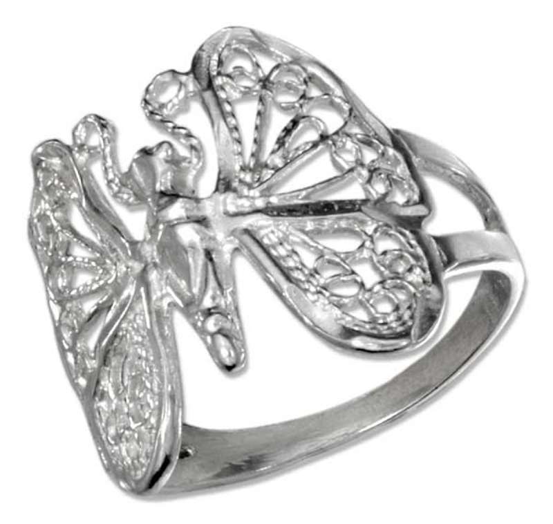 Medium Split Shank Filigree Butterfly Ring Medium Split Shank Filigree Butterfly Ring