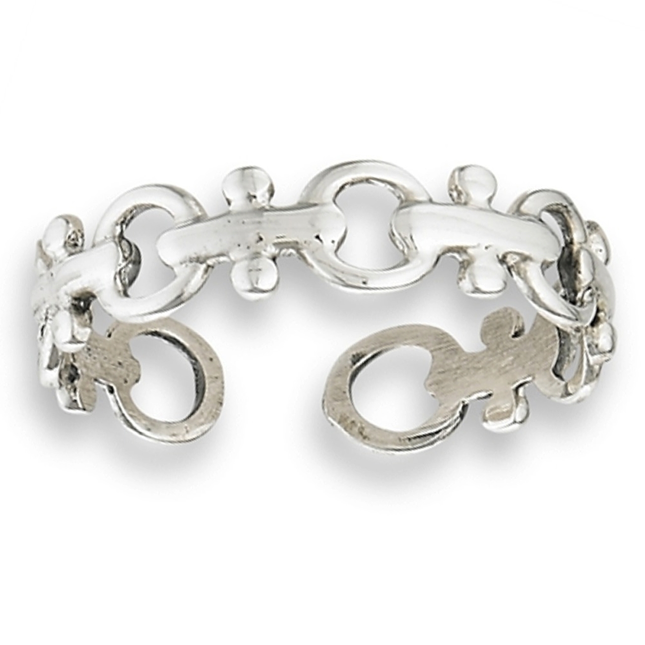 Unique Latch Link Open Circle Link Chain Adjustable Toe Ring Unique Latch Link Open Circle Link Chain Adjustable Toe Ring