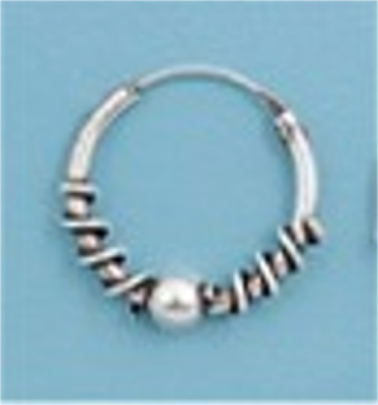 12mm (15/32") Wide Wrap Wire Ball Charm Endless Single Hoop Earring 12mm (15/32") Wide Wrap Wire Ball Charm Endless Single Hoop Earring