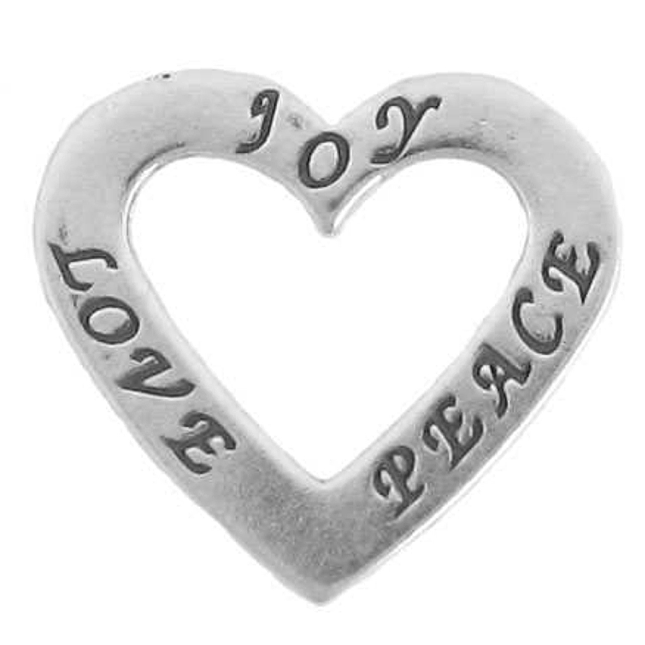 Two Sided "LOVE" "JOY" "PEACE" Heart Shaped Affirmation Slide Pendant Two Sided "LOVE" "JOY" "PEACE" Heart Shaped Affirmation Slide Pendant