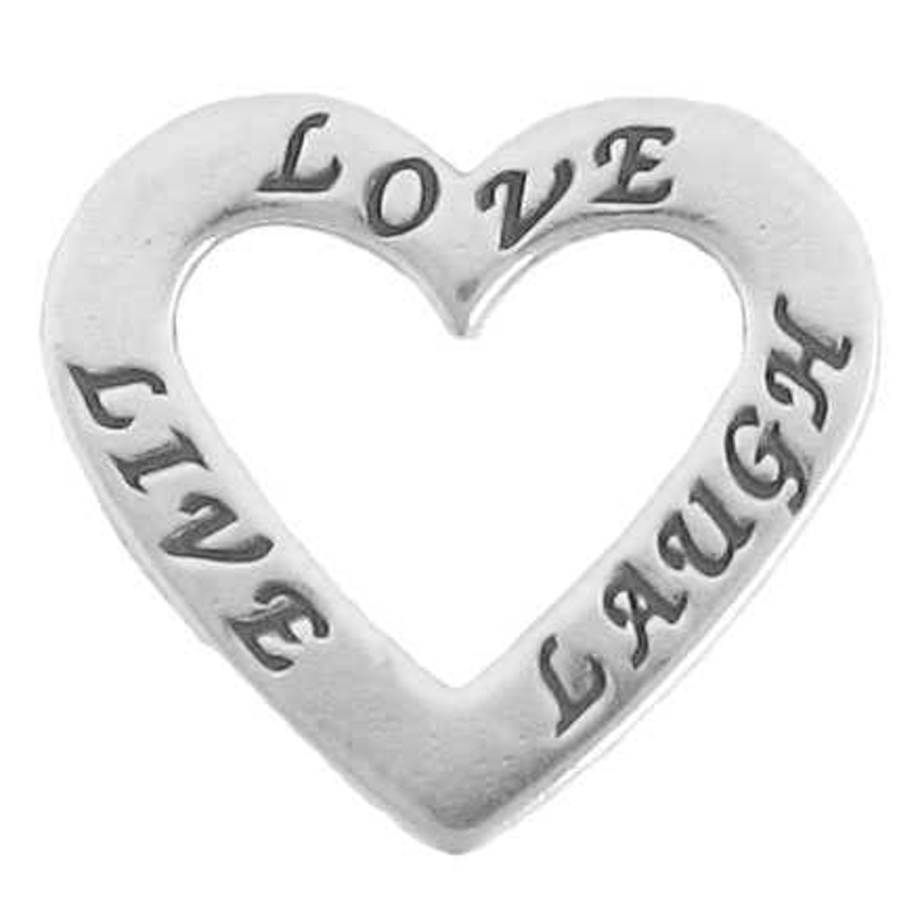 Two Sided "LIVE" "LAUGH" "LOVE" Heart Shaped Affirmation Slide Pendant Two Sided "LIVE" "LAUGH" "LOVE" Heart Shaped Affirmation Slide Pendant