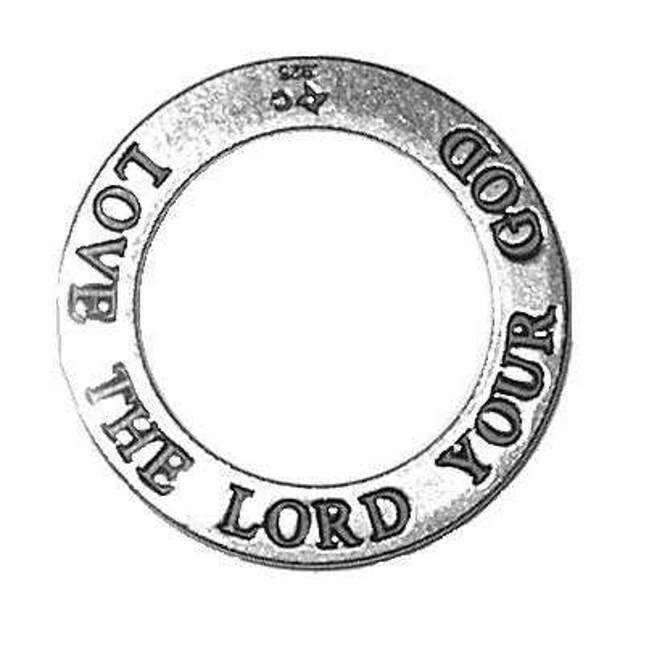 English/Hebrew "LOVE THE LORD" Circle Shaped Affirmation Slide Pendant English/Hebrew "LOVE THE LORD" Circle Shaped Affirmation Slide Pendant