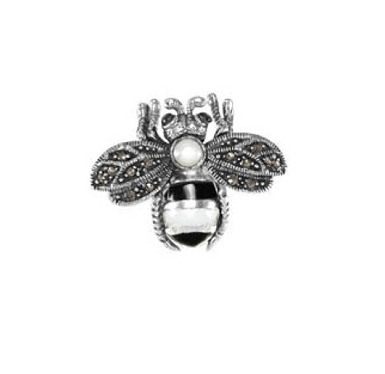 Marcasite Mother Of Pearl Honey Or Bumble Bee Brooch Pin Marcasite Mother Of Pearl Honey Or Bumble Bee Brooch Pin