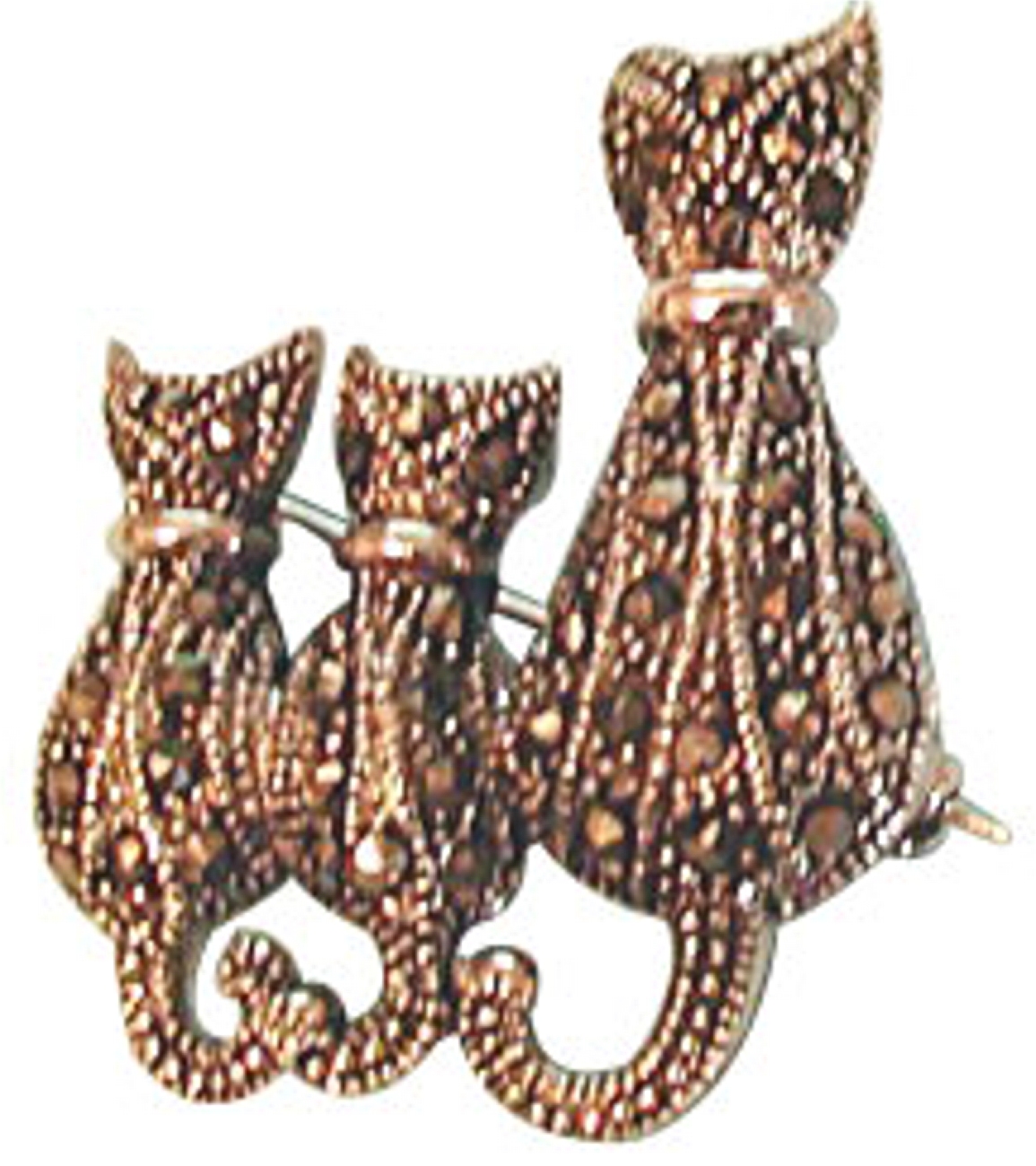 Marcasite Mother Cat With Kittens Animal Brooch Pin Marcasite Mother Cat With Kittens Animal Brooch Pin
