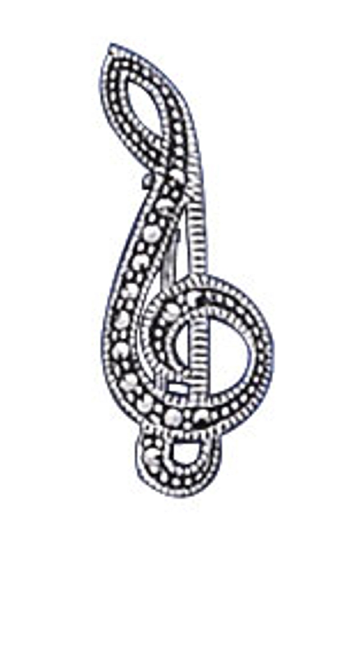 Marcasite Treble Clef Pin Brooch Marcasite Treble Clef Pin Brooch