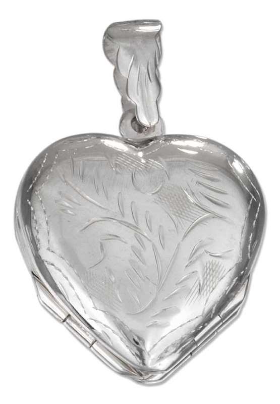 Engraveable Four 4 Picture Etched Heart Locket Pendant Engraveable Four 4 Picture Etched Heart Locket Pendant