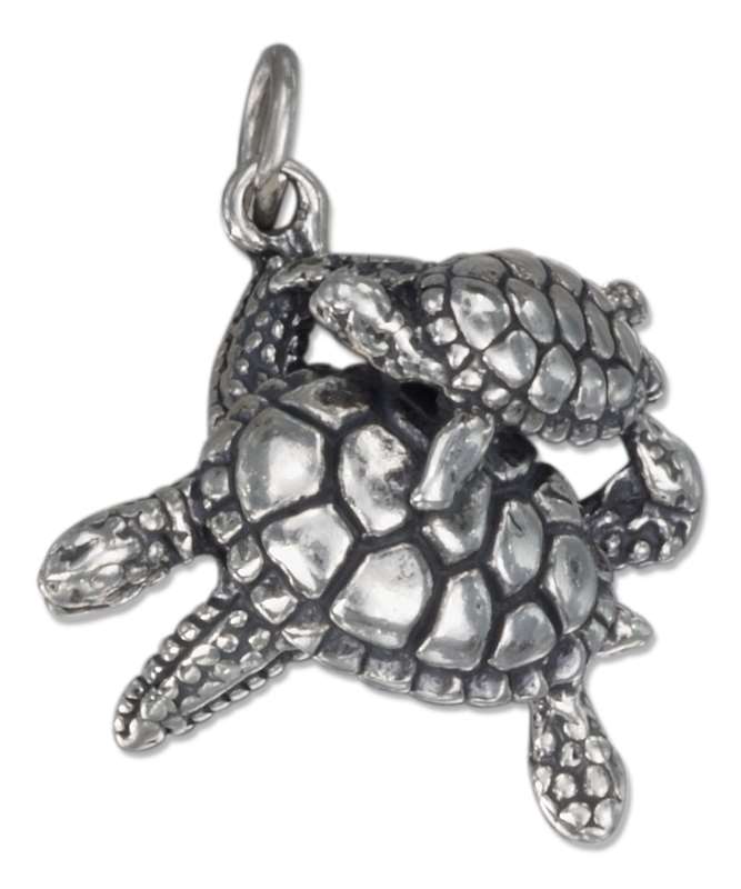 3D Mom Baby Turtle Charm 3D Mom Baby Turtle Charm