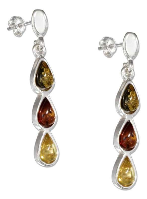 Amber Teardrop Post Dangle Earrings Amber Teardrop Post Dangle Earrings