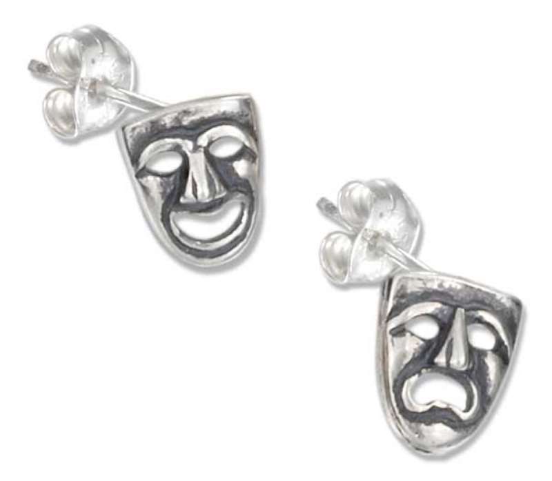 Comedy Tragedy Drama Masks Post Earrings Comedy Tragedy Drama Masks Post Earrings