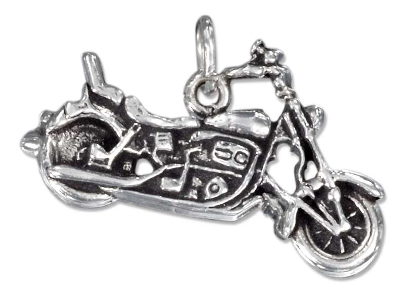 Touring Chopper Motorcycle Charm With Back Seat Touring Chopper Motorcycle Charm With Back Seat