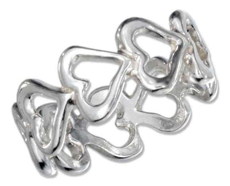 Open Multiple Heart Band Ring Open Multiple Heart Band Ring
