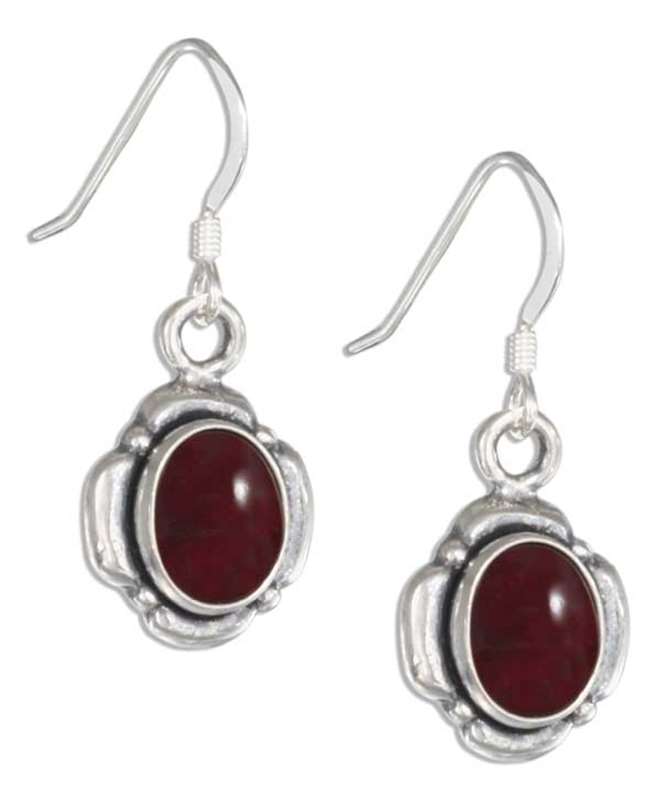 Garnet Petal Border Dangle Earrings Garnet Petal Border Dangle Earrings