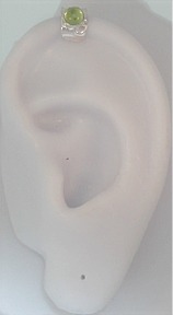 Left Or Right Green Peridot Cabochon Mini Upper Ear Cuff Left Or Right Green Peridot Cabochon Mini Upper Ear Cuff