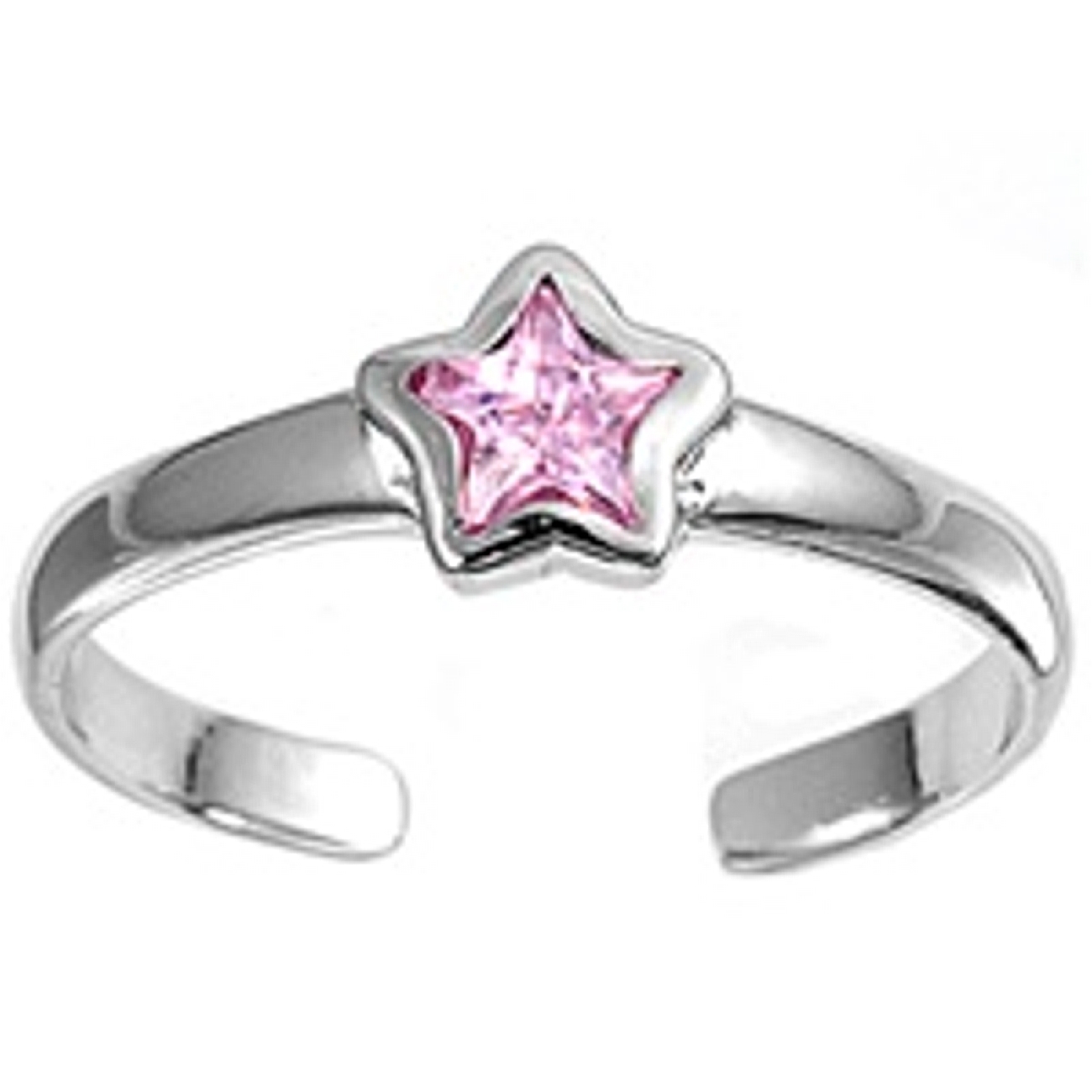 Pink Cubic Zirconia Star Adjustable Toe Ring Pink Cubic Zirconia Star Adjustable Toe Ring