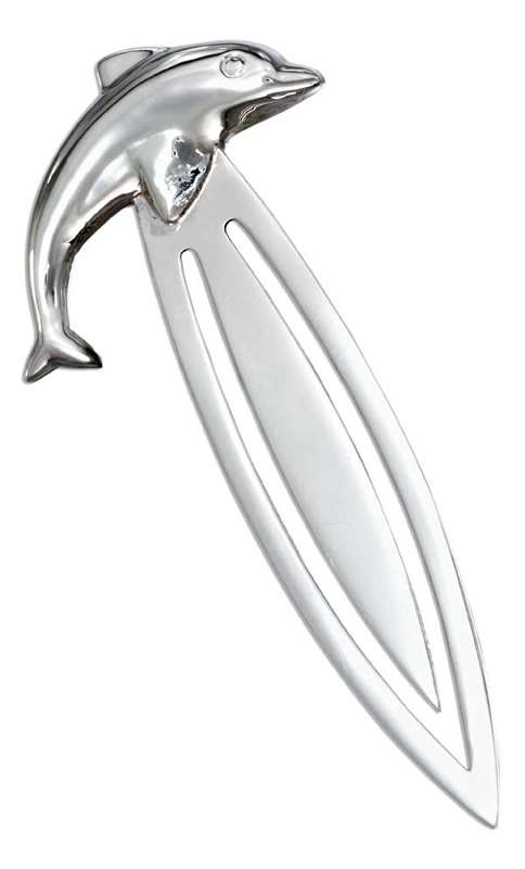 Sterling Silver Puffed Dolphin Bookmark Sterling Silver Puffed Dolphin Bookmark