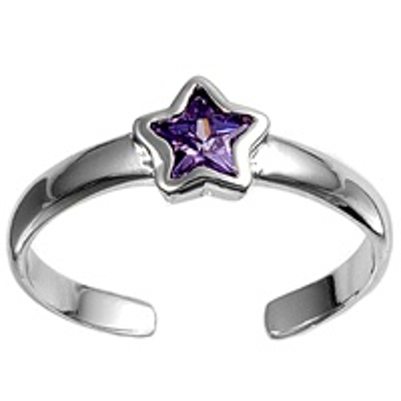Celestial Purple Cubic Zirconia Star Adjustable Toe Ring Celestial Purple Cubic Zirconia Star Adjustable Toe Ring