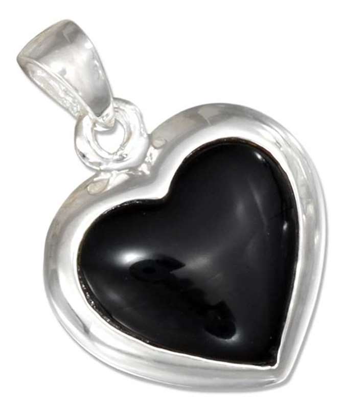 Reversible Black Onyx Mother Of Pearl Heart Pendant Reversible Black Onyx Mother Of Pearl Heart Pendant
