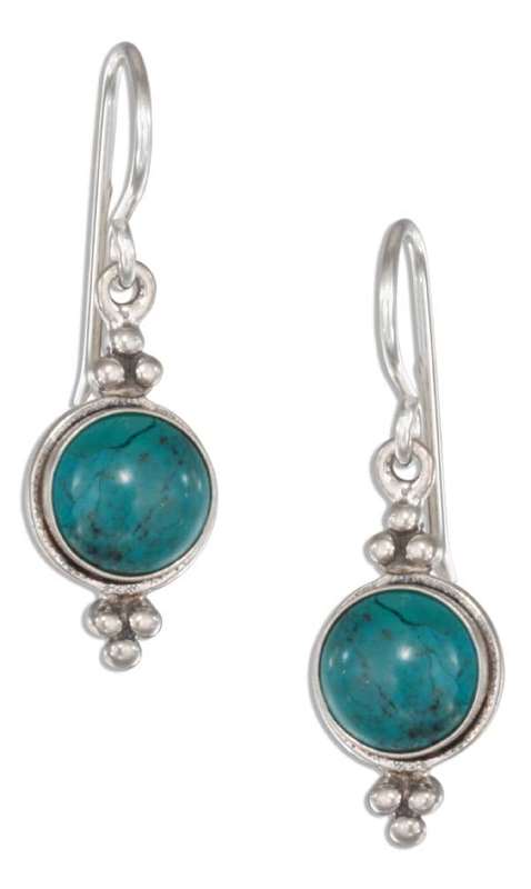 Turquoise Dangle Earrings Beads On Top Bottom Turquoise Dangle Earrings Beads On Top Bottom