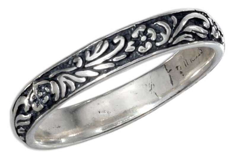 Unisex Scrolled Wedding Band Ring 3mm Unisex Scrolled Wedding Band Ring 3mm
