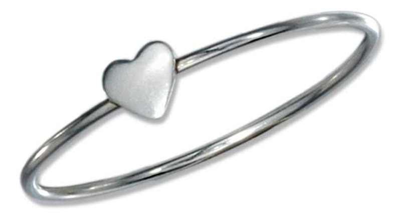 Single Heart Ring On Thin Band Single Heart Ring On Thin Band