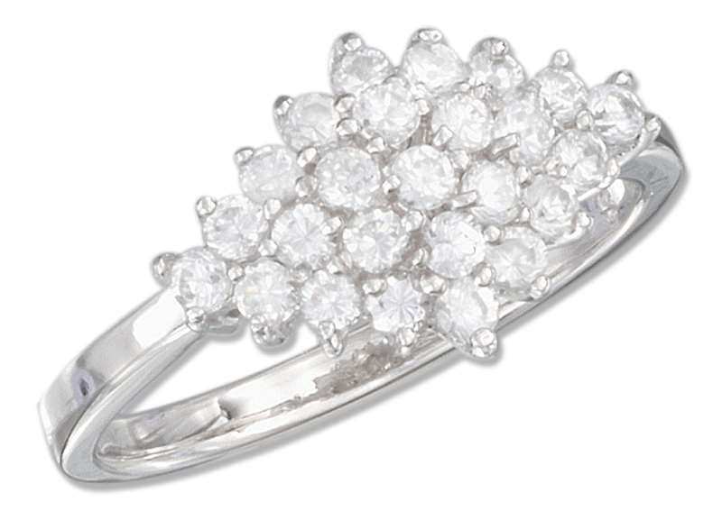 Diamond Shape Cubic Zirconia Cluster Ring Diamond Shape Cubic Zirconia Cluster Ring