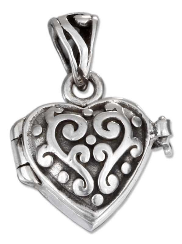 Sterling Silver Heart Locket Pendants