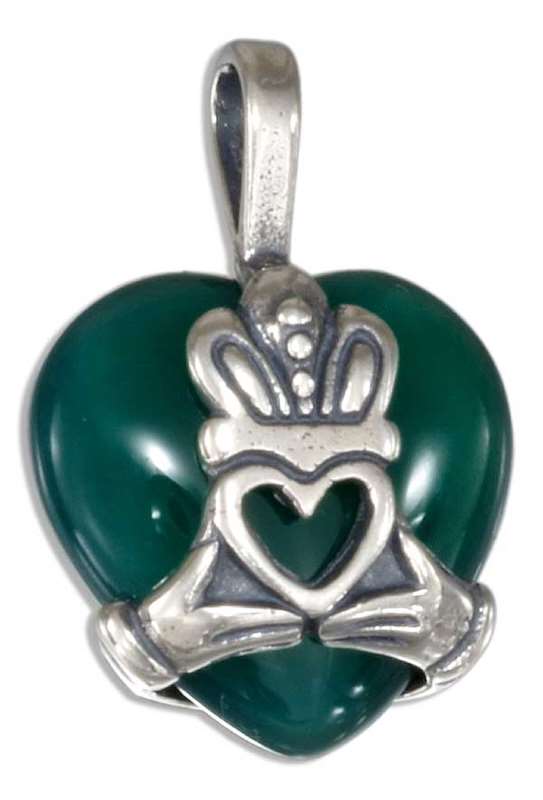 Green Agate Claddagh Pendant Green Agate Claddagh Pendant