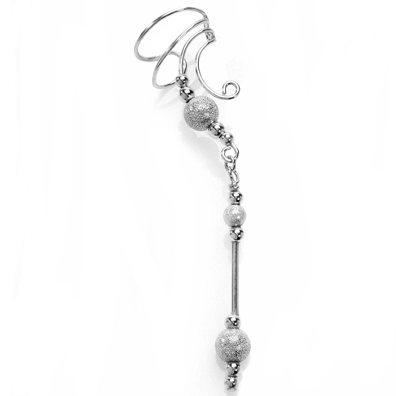 Right Only Pierceless Long Dangle Starbust Beads Ear Cuff Right Only Pierceless Long Dangle Starbust Beads Ear Cuff