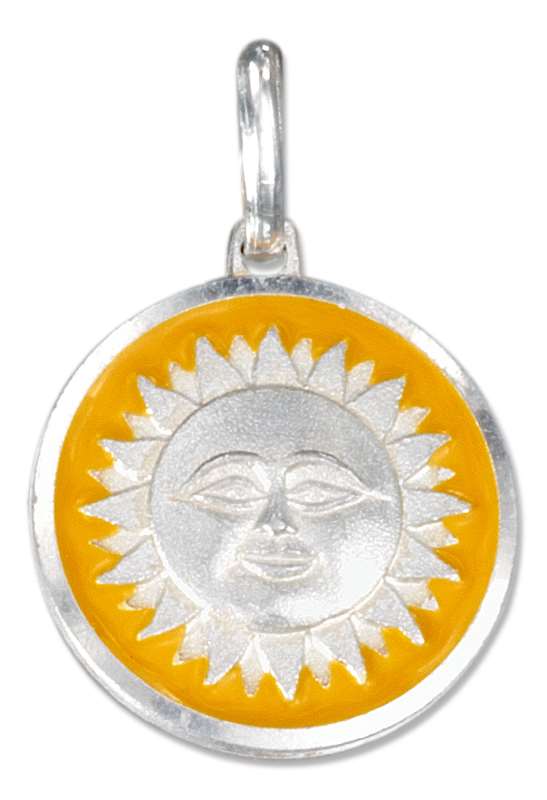 Sun Disk Yellow Enamel Edge Charm Sun Disk Yellow Enamel Edge Charm