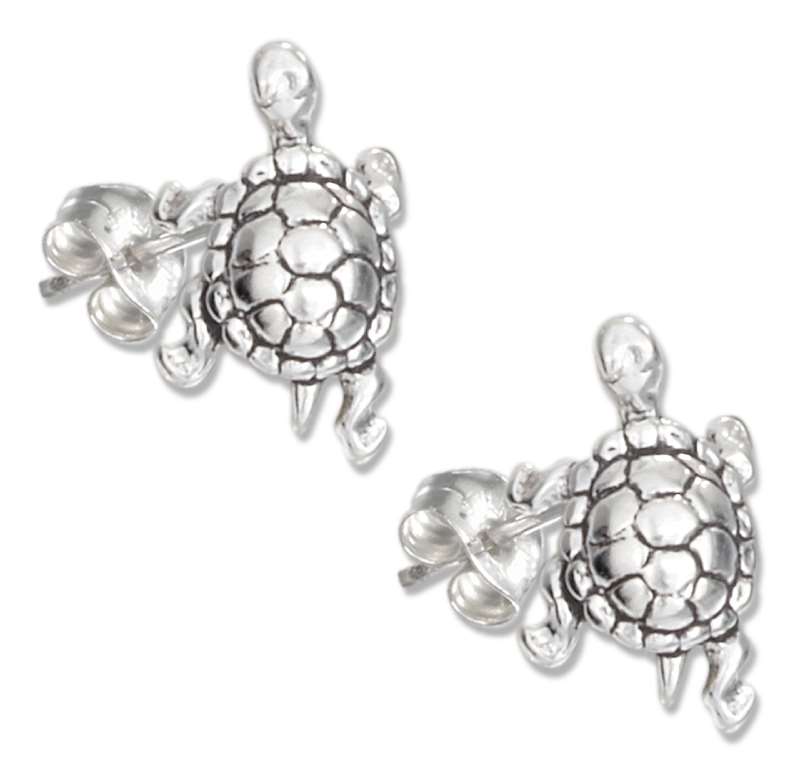 3D Turtle Post Earrings 3D Turtle Post Earrings